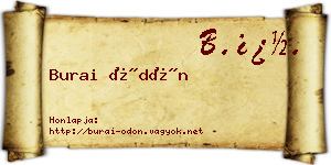 Burai Ödön névjegykártya