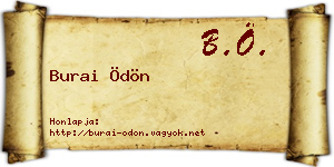 Burai Ödön névjegykártya